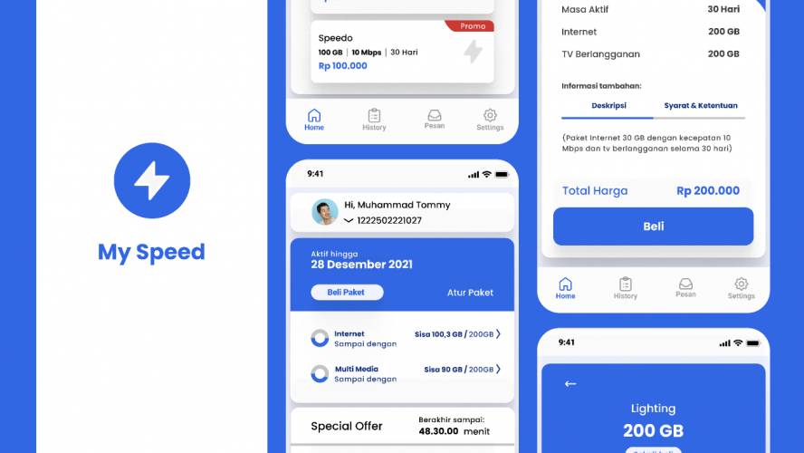 Figma MySpeed Mobile App Template