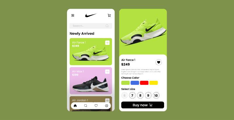 Figma Nike Shoes App UI Design Template