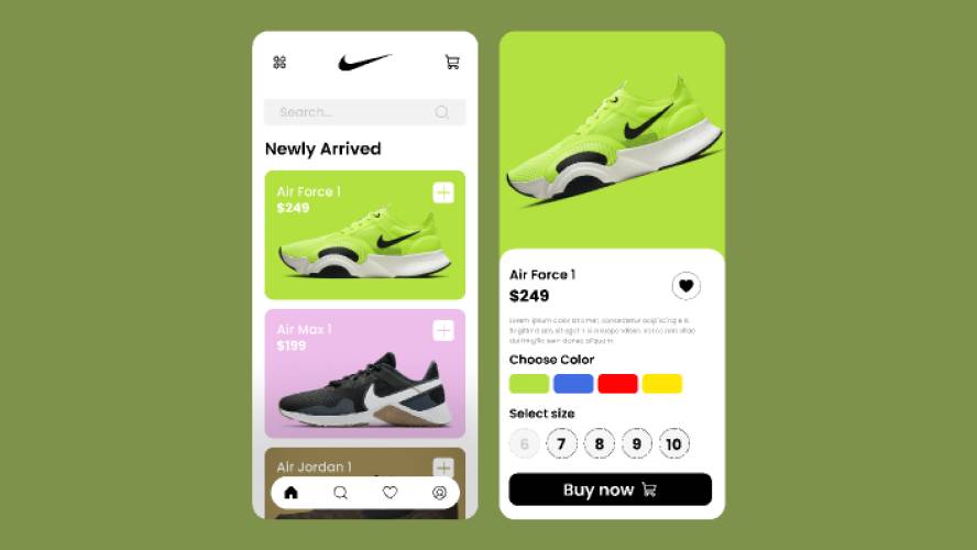 Figma Nike Shoes App UI Design Template