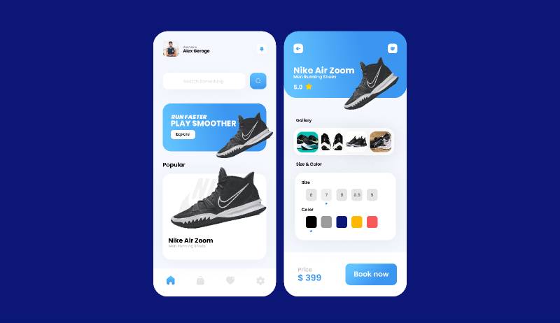 Figma Nike shoes Application UI Design