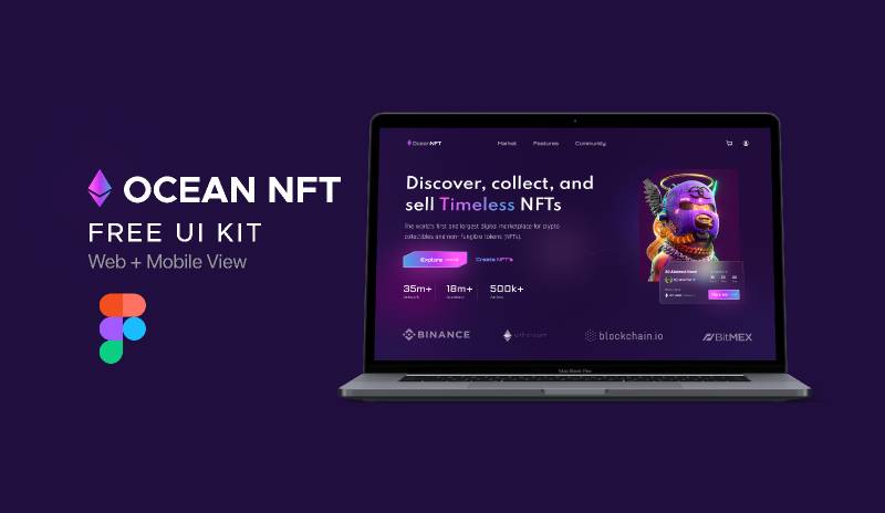 Figma OCEAN NFT Complete UI kit with Mobile version