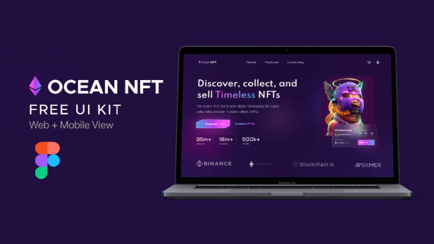 Figma OCEAN NFT Complete UI kit with Mobile version