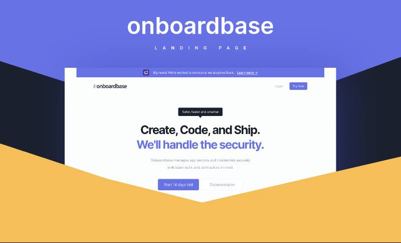 Figma Onbaordbase Landing page design