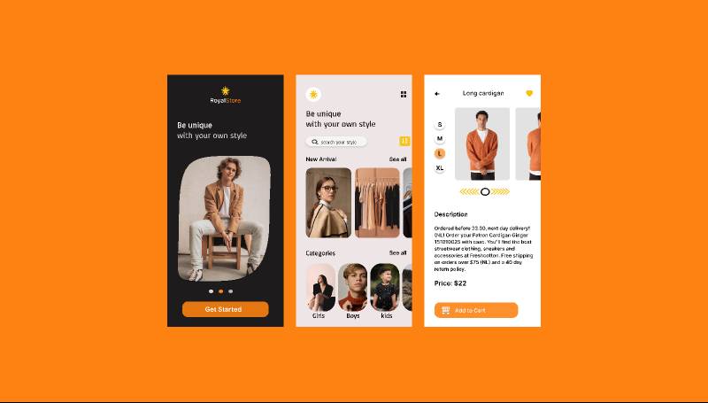 Figma online clothe store mobile template