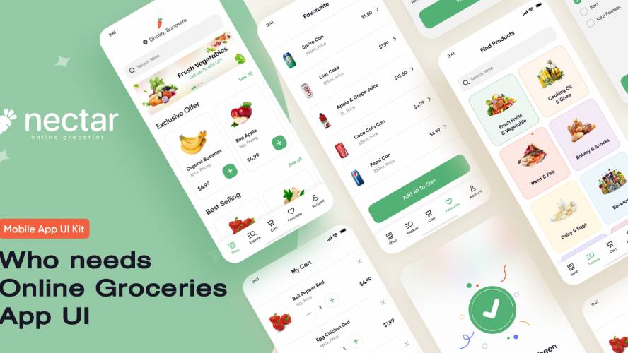 Figma Online Groceries App UI Template