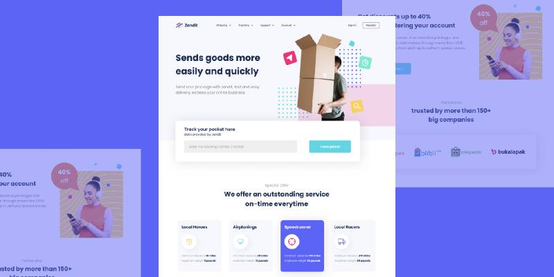 Figma Package Delivery Website Template