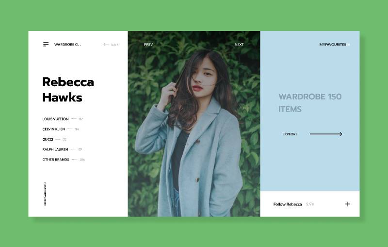 Figma Personal wardrobe website