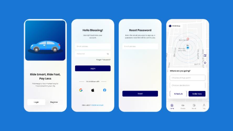 Figma Pickmeup onboarding redesign Ride Hailing App
