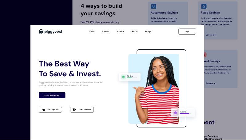 Figma PIGGYVEST Landing Page Template