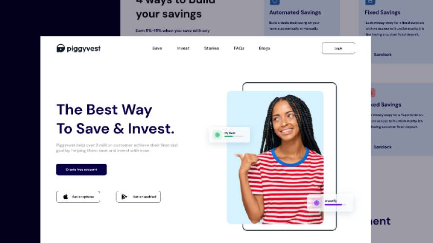 Figma PIGGYVEST Landing Page Template
