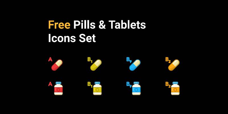 Figma Pills & Tablets Icons Set Free Download