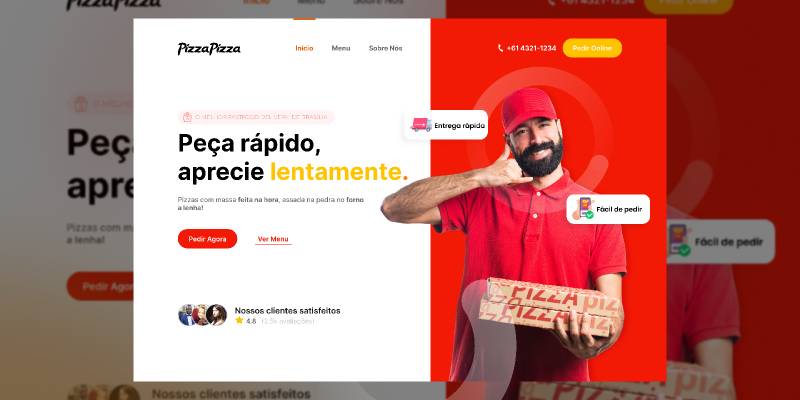 Figma Pizza Delivery UI Landing Page
