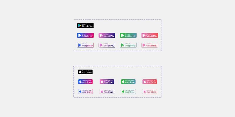 Figma Play store & App store Buttons Template