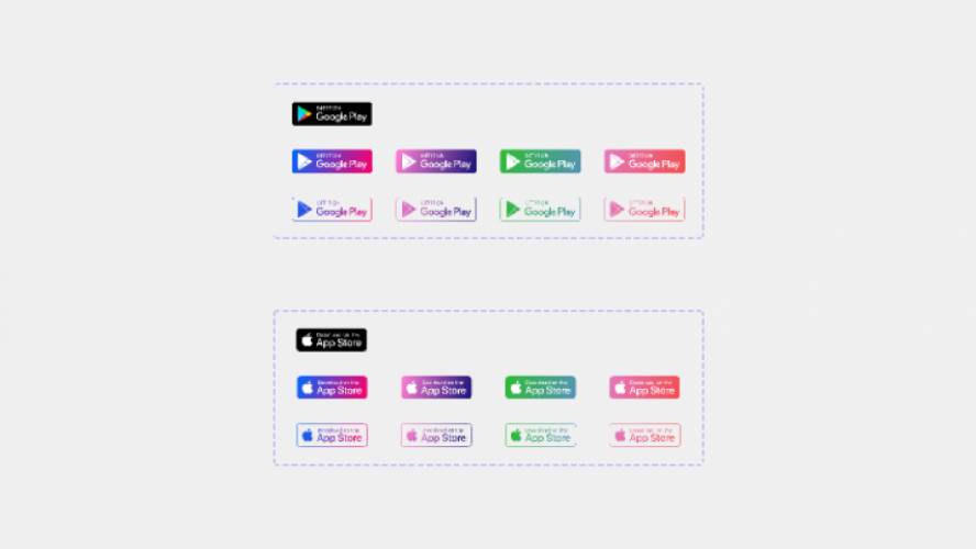 Figma Play store & App store Buttons Template
