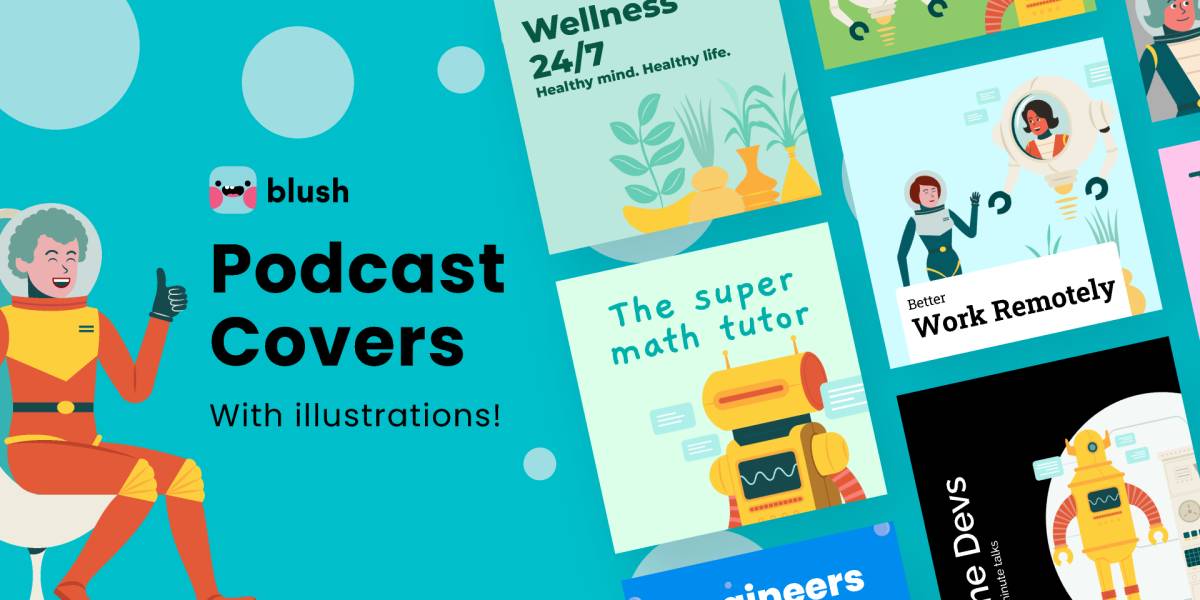 Figma Podcast Covers with Illustrations