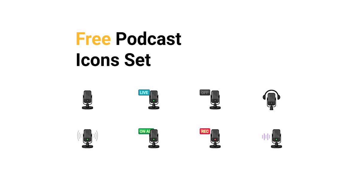 Figma Podcast icons set Free Download