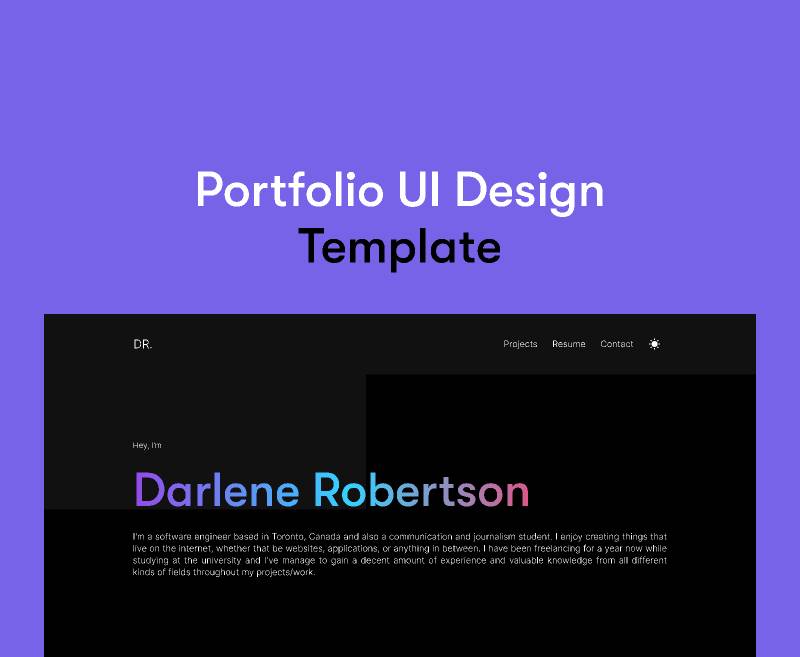Figma Portfolio Ui Design Template