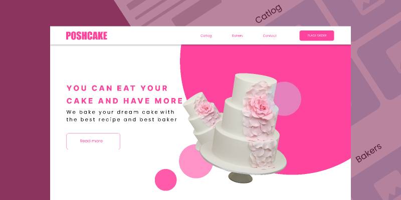 Figma Poshcake Landing Page And Wireframe