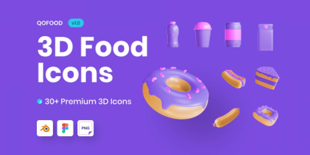Figma QOFOOD 3D Food and Drink Icons