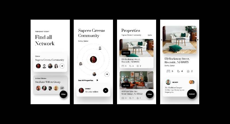 Figma real estate app ui