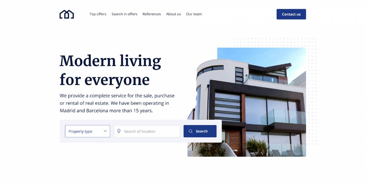 Figma Real estate web design Free Template