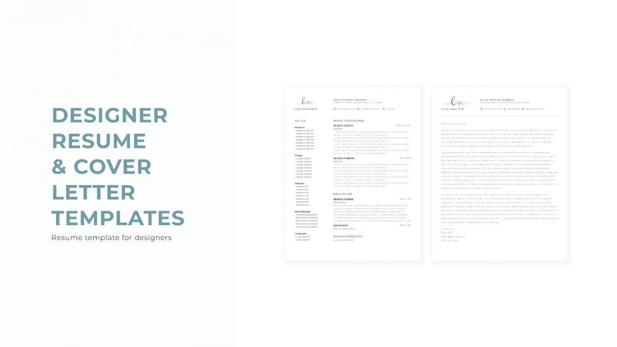 Figma Resume & Cover Letter Templates for Designer