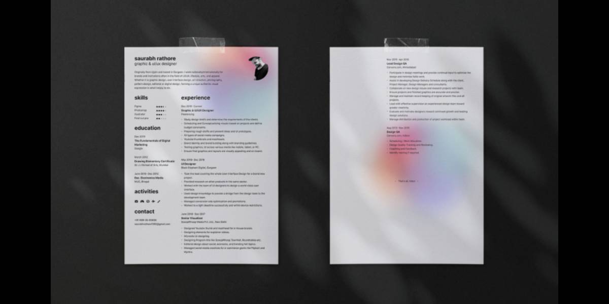 Figma Resume CV template Full Color