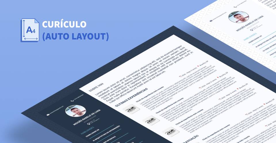 Figma Resume Template Curriculo com Auto Layout