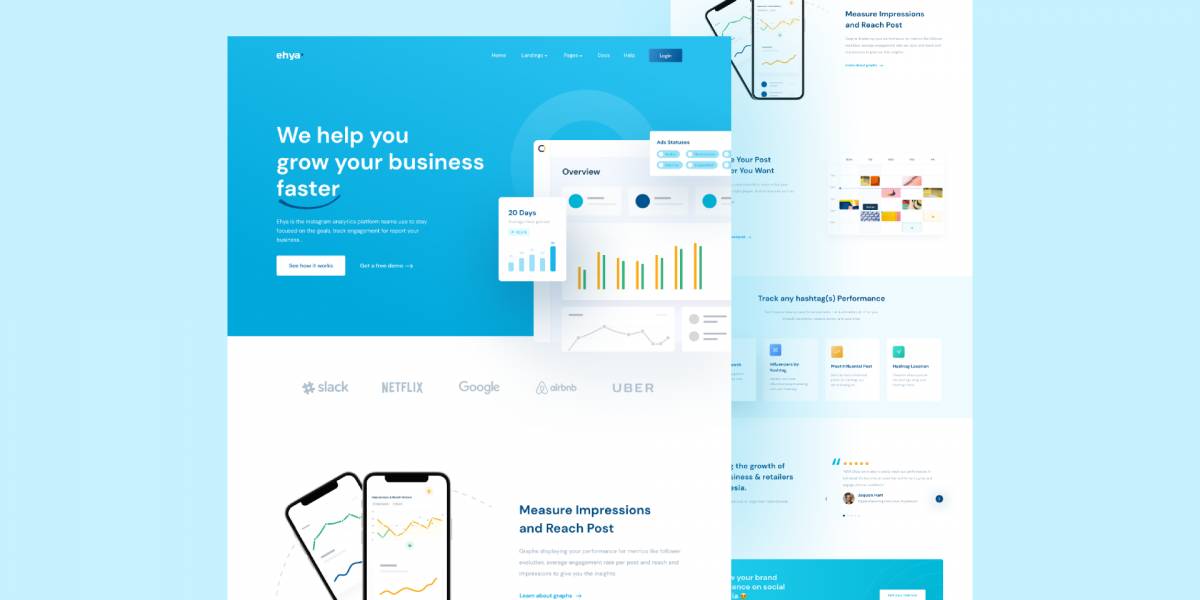 Figma SAAS Landing Page Exploration Free Download