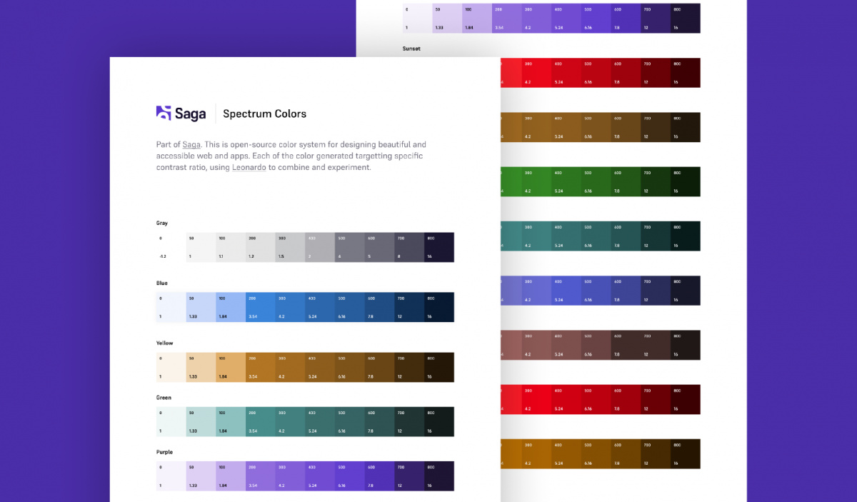 Figma Saga Spectrum Colors Template