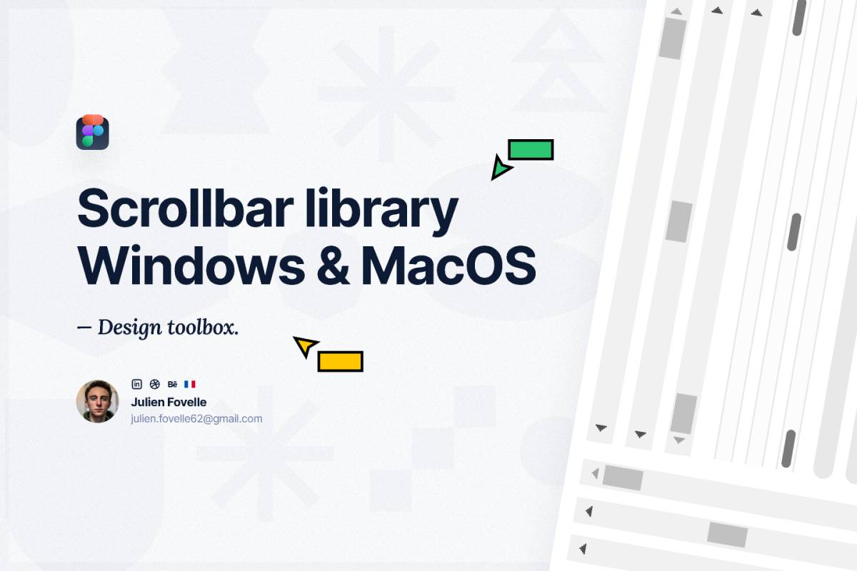 Figma Scrollbar Windows & MacOS Kit +15 variants