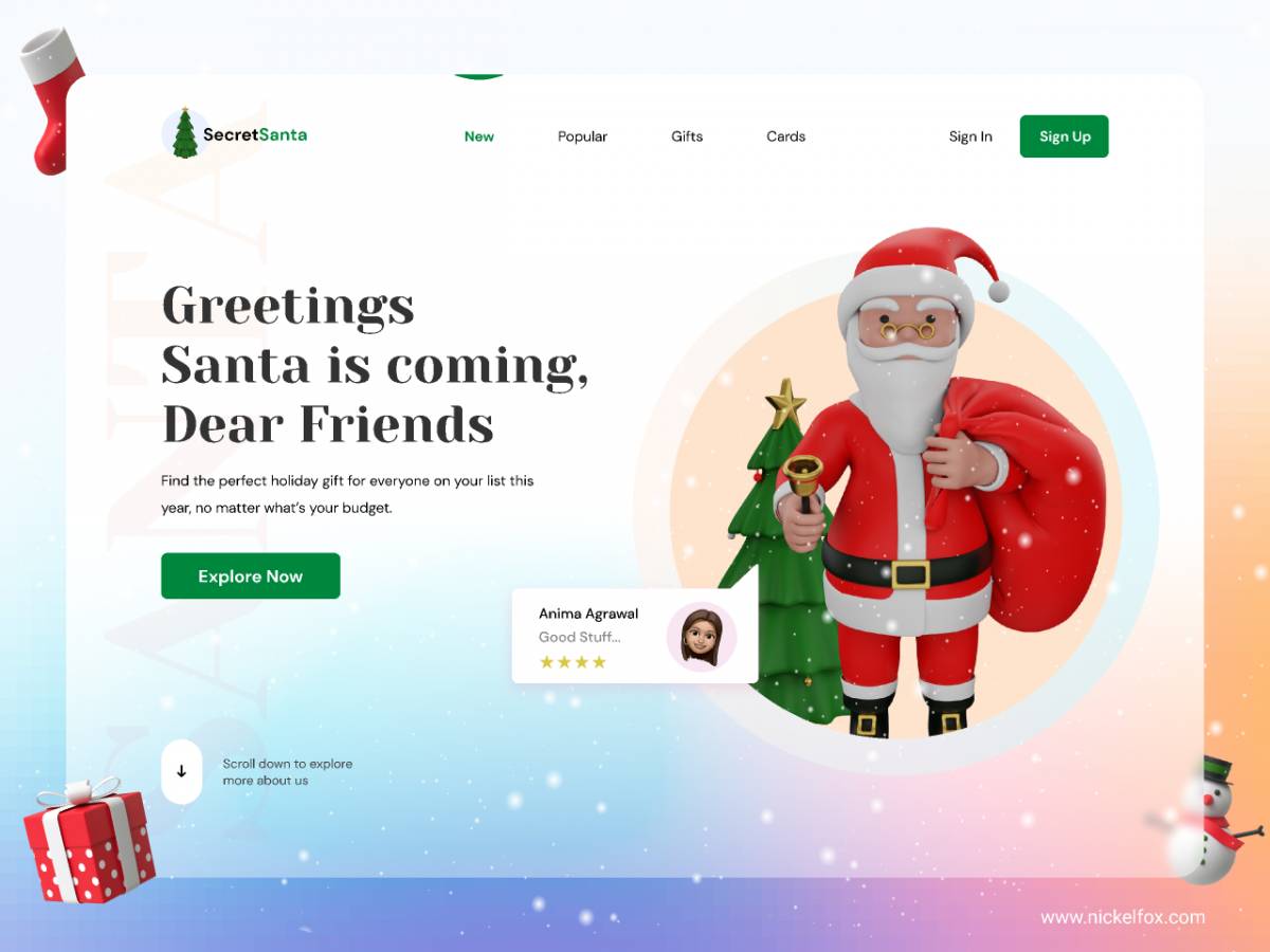 Figma Secret Santa Website Landing Page