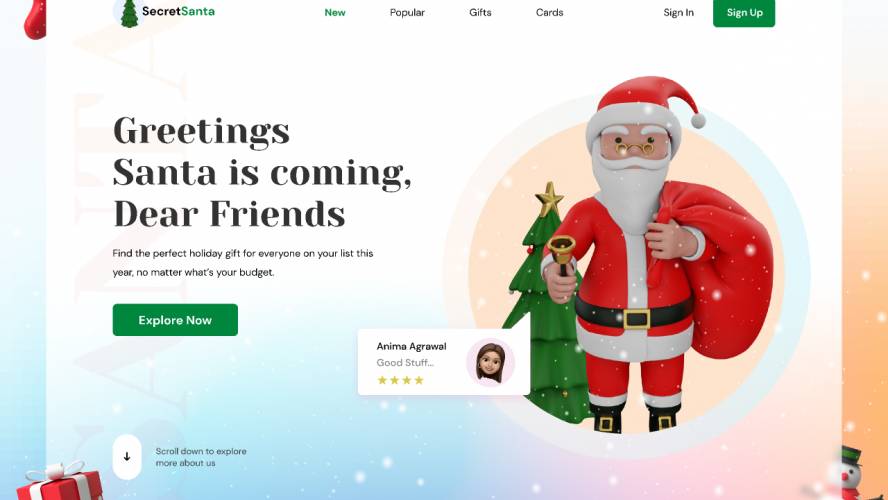 Figma Secret Santa Website Landing Page