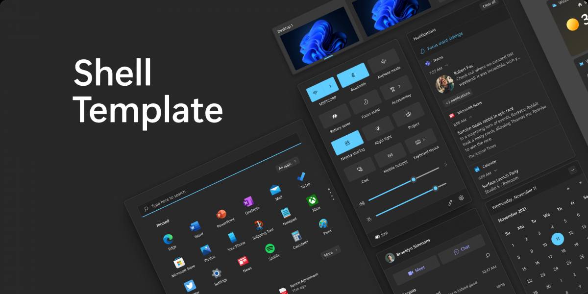 Figma Shell Template (Windows 11) Free Download