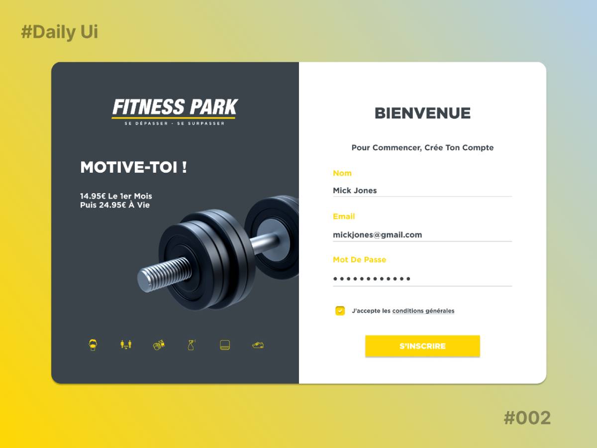 Figma Sign Up Fitness Park