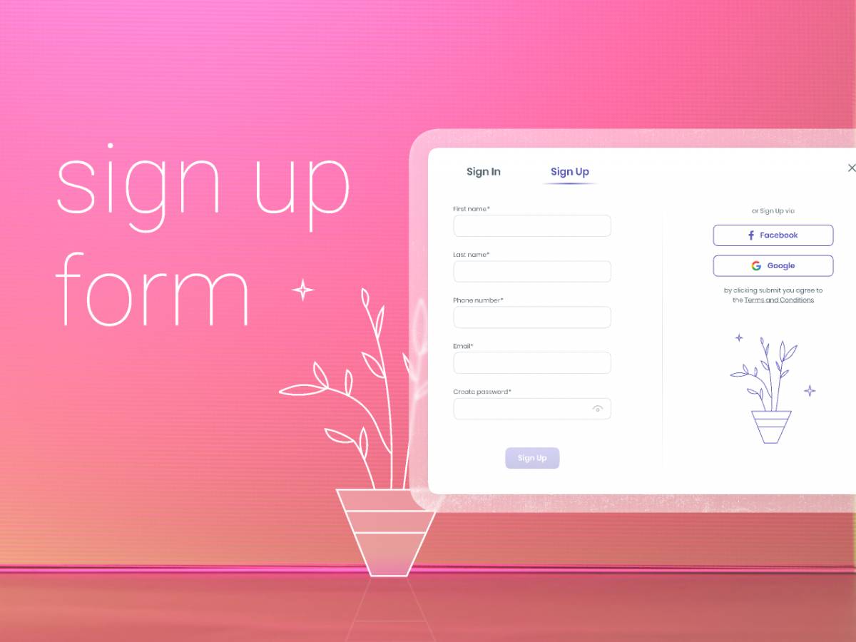 Figma sign up form Free Download