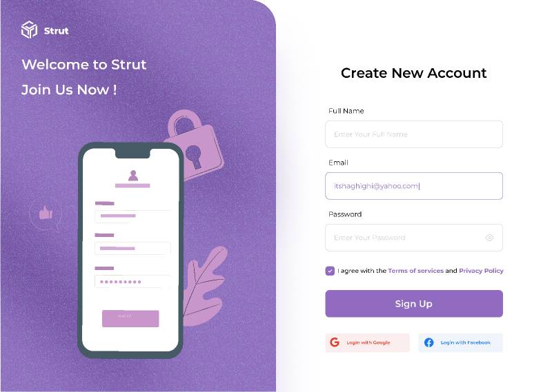 Figma Signup Page UI Design