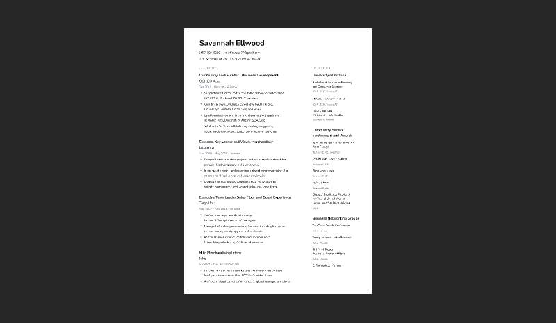 Figma Simple Resume Template