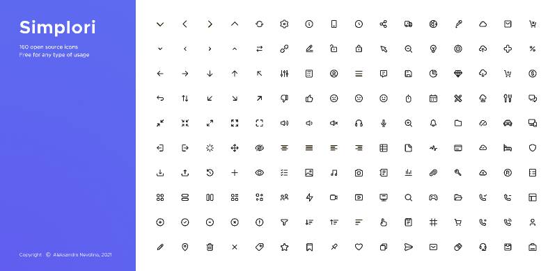 Figma Simplori Free Download 160+ Line icons