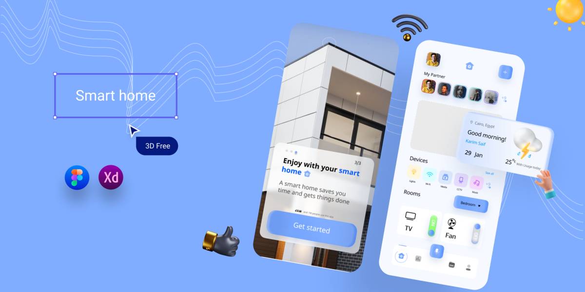 Figma Smart Home Free 3D Template