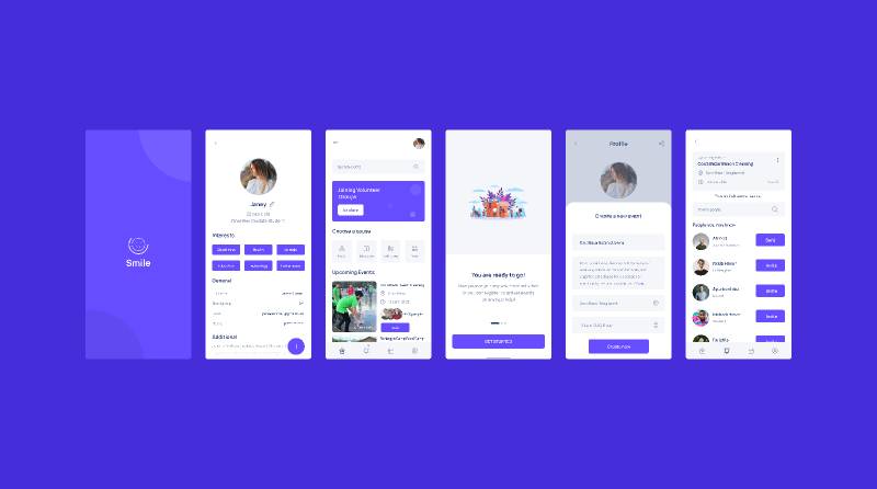 Figma Smile - Volunteer Mobile App Design