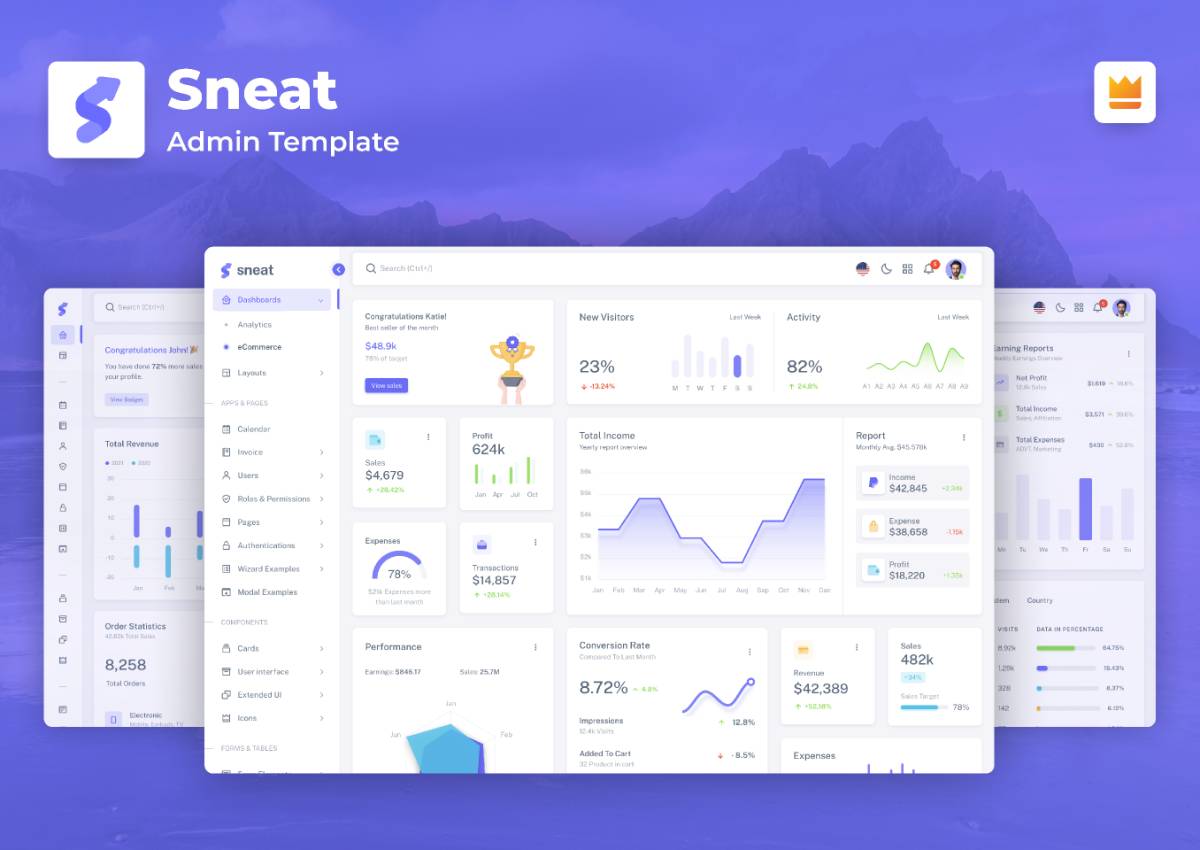 Figma Sneat Admin Dashboard UI Kit Template