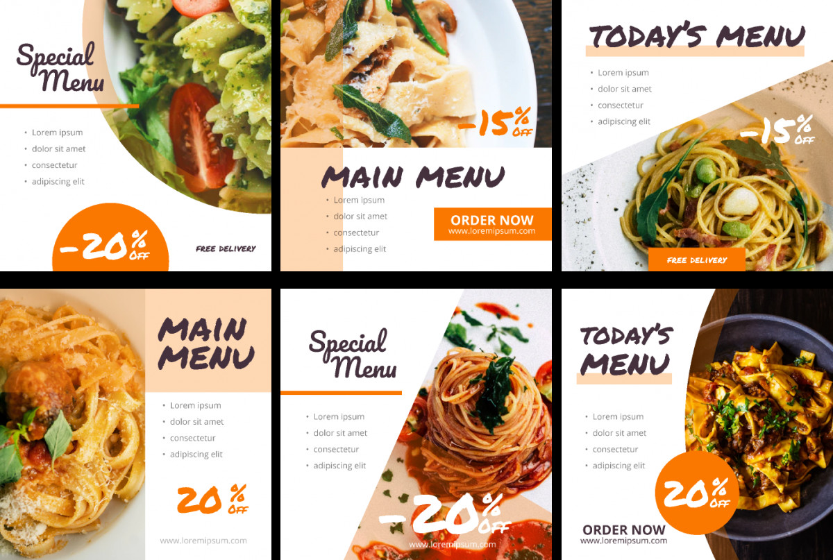 Figma Social Media Instagram Template - Food - Pasta free download