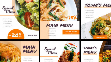 Figma Social Media Instagram Template - Food - Pasta free download