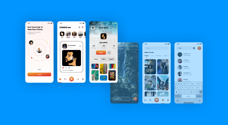 Figma Social Photo Mobile App Template