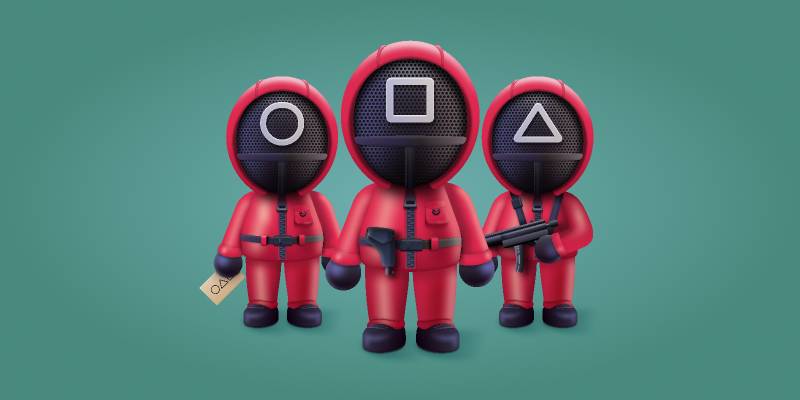 Figma Squid Game Guards 3D Illustration
