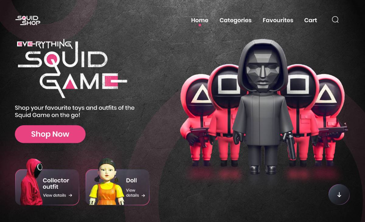 Figma Squid Shop Web Landing Page