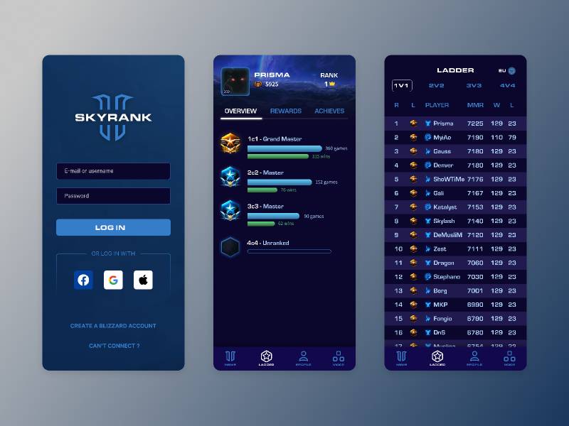 Figma Starcraft 2 Ladder App