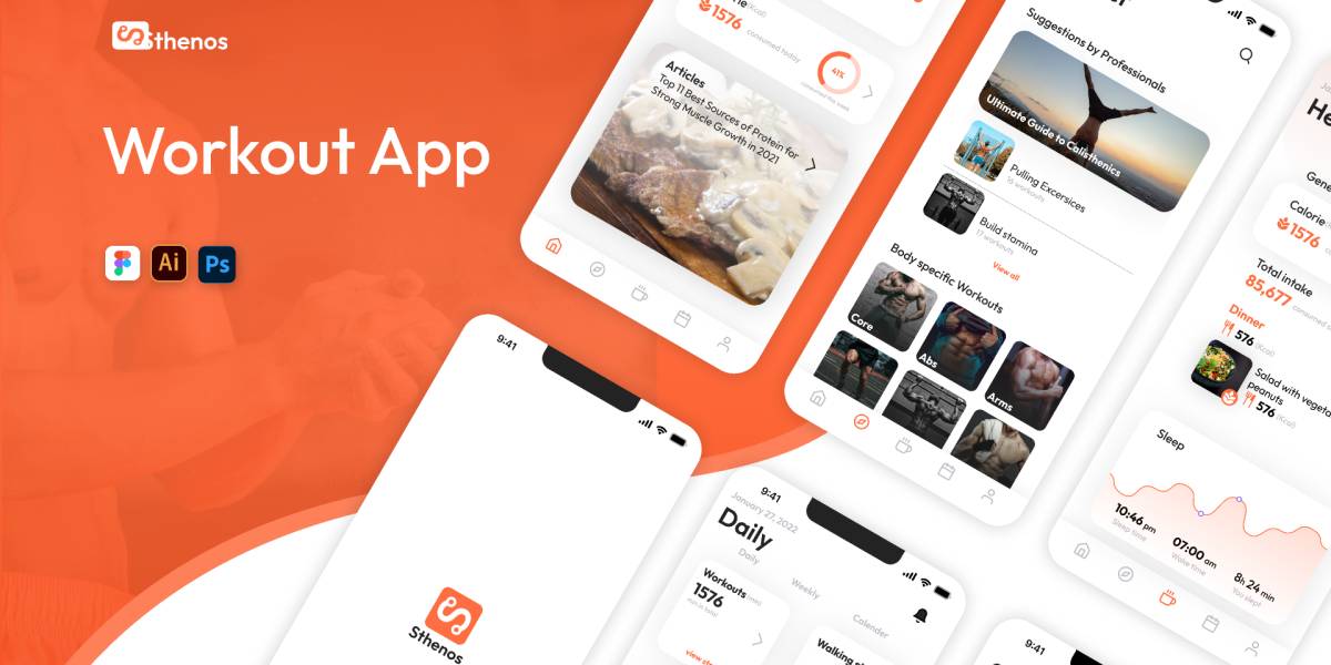 Figma Sthenos home workout app