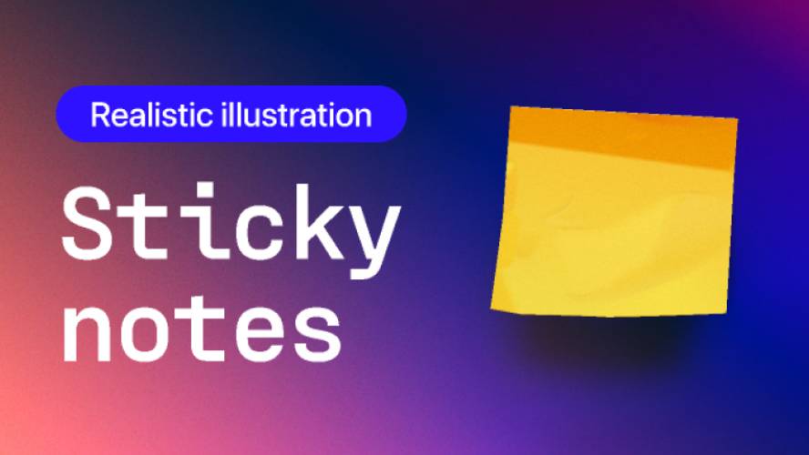 Figma Sticky notes Realistic illustration